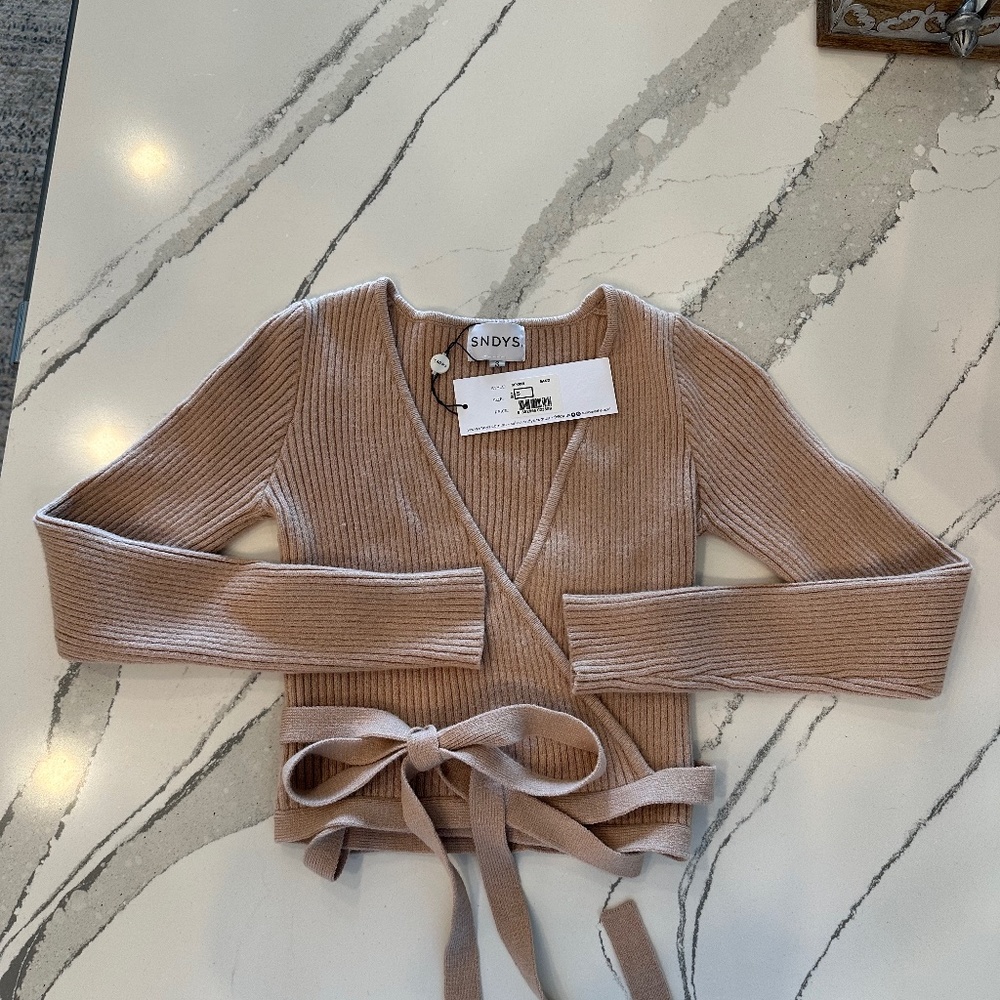 Pretty wrap sweater with tie! Size small